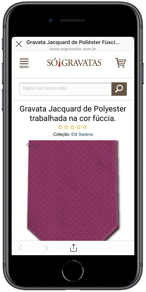 Produto na loja exibido ao clicar na publica��o no Instagram