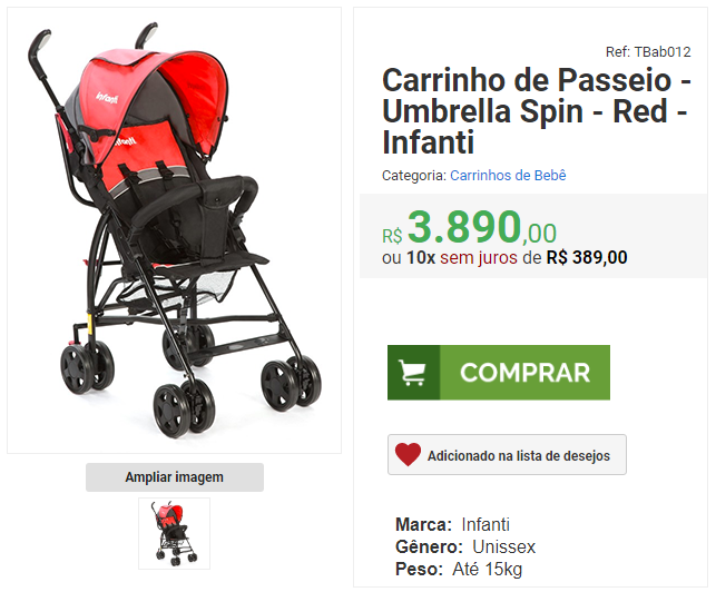 Adicionar produtos na lista de desejos