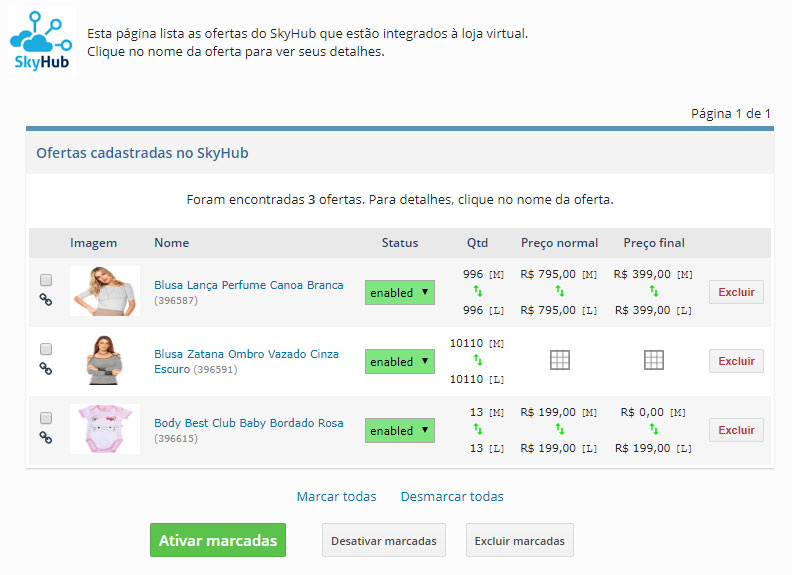 Ofertas cadastradas
