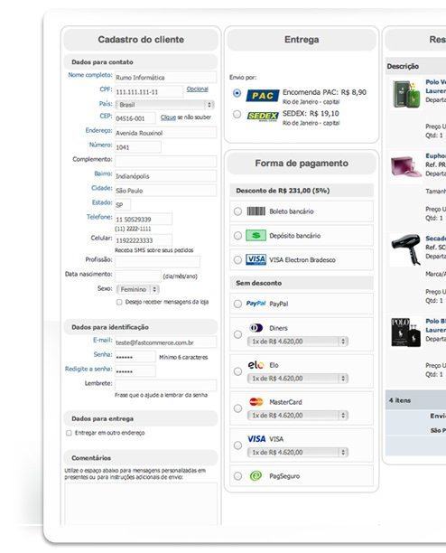 Campos inteligentes e Cadastro facilitado